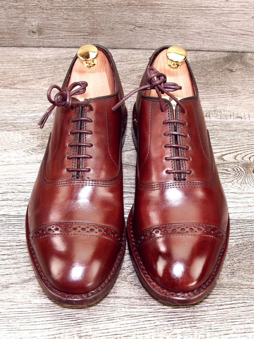 * WORN 1x * $425 Allen Edmonds FIFTH AVE 7 EEE Wide DkChili * add $15 new Trees